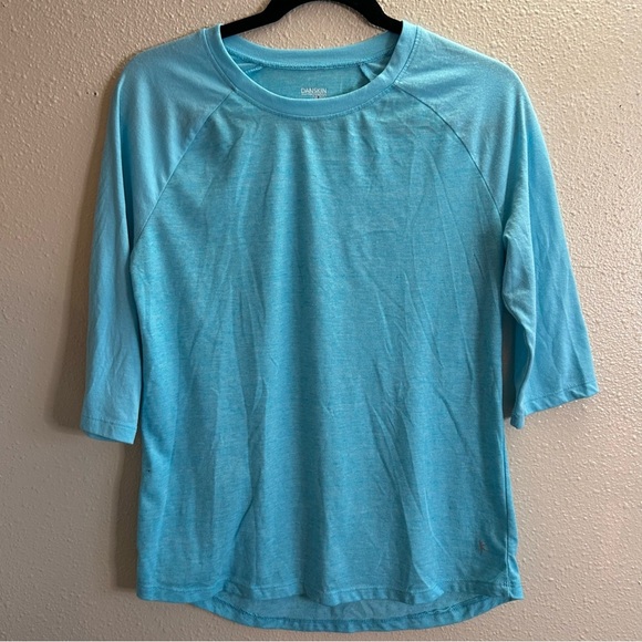 Danskin Light Blue 3/4 Sleeve Athletic Top - Picture 1 of 5